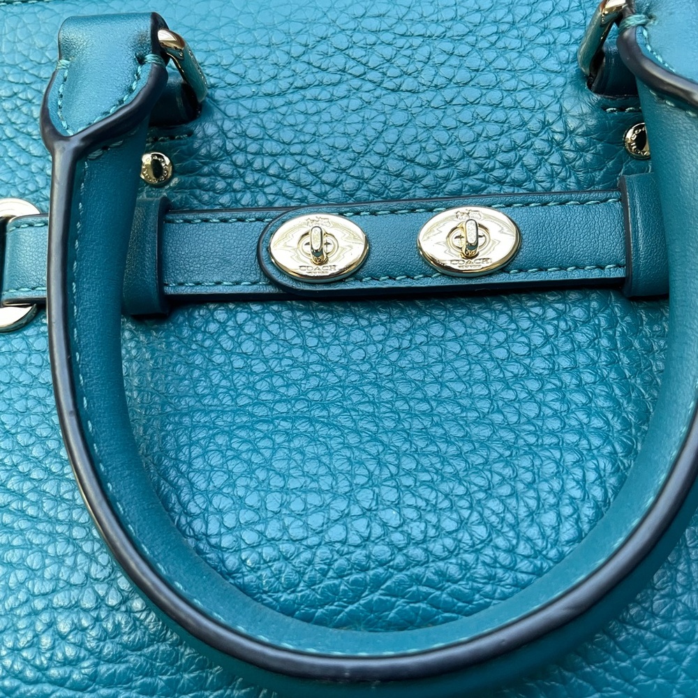 Coach Teal Mini Bag with Gold Accents - Picture 7 of 10